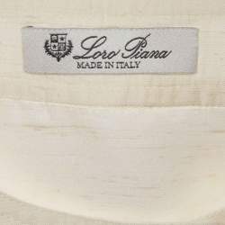 Pre Owned Loro Piana Cream Dupion Silk Jadyn Blouse S