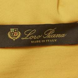 Pre Owned Loro Piana Yellow Cotton Button Front Belted Coat Dress M