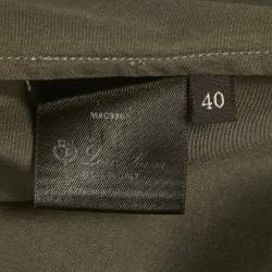 Pre Owned Loro Piana Olive Green Silk Carissa Tuxedo Shirt S