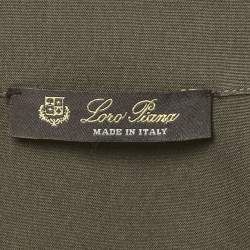 Pre Owned Loro Piana Olive Green Silk Carissa Tuxedo Shirt S