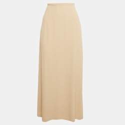 Pre Owned Loro Piana Beige Silk Maxi Skirt S
