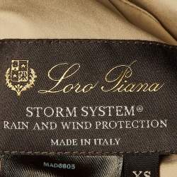 Pre Owned Loro Piana Beige Nylon & Cashmere Reversible Storm System Bomber Jacket XS