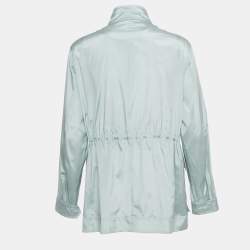 Pre Owned Loro Piana Light Blue Silk Voyager Jacket S