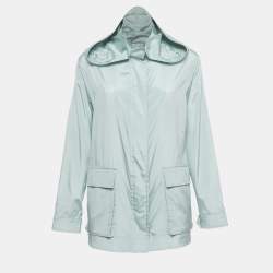 Pre Owned Loro Piana Light Blue Silk Voyager Jacket S