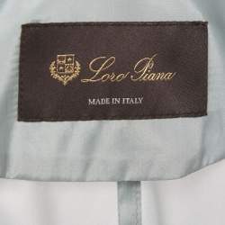 Pre Owned Loro Piana Light Blue Silk Voyager Jacket S