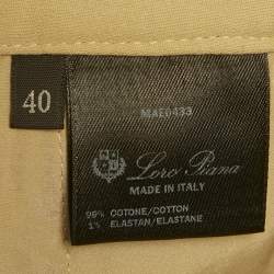 Pre Owned Loro Piana Beige Cotton Straight Leg Trouser S