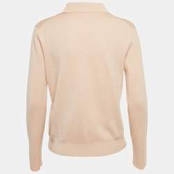 Pre Owned Loro Piana Pink/Peach Cashmere Long Sleeve Pullover S