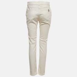 Pre Owned Loro Piana Off White Denim Skinny Fit Jeans M Waist 32"