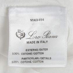 Pre Owned Loro Piana White Varsity Jersey T-Shirt XS
