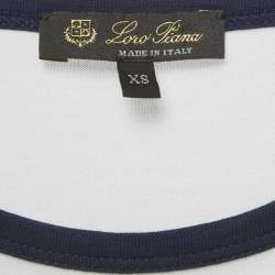 Pre Owned Loro Piana White Varsity Jersey T-Shirt XS