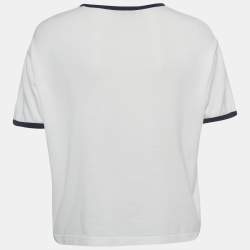 Pre Owned Loro Piana White Varsity Jersey T-Shirt XS