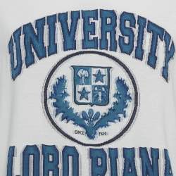 Pre Owned Loro Piana White Varsity Jersey T-Shirt XS