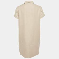 Pre Owned Loro Piana Beige Linen Shift Dress M