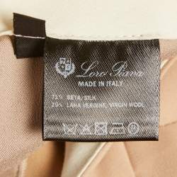 Pre Owned Loro Piana Beige Silk Wide-Leg Trousers L