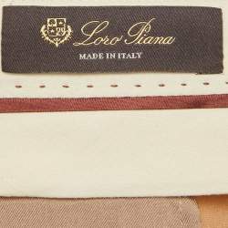 Pre Owned Loro Piana Beige Silk Wide-Leg Trousers L