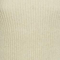 مملوكة مسبقًا Loro Piana Beige Lurex Knit Cashmere Turtle Neck Sweater L 