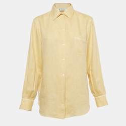 Pre Owned Loro Piana Yellow Linen Neo André Shirt M