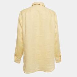 Pre Owned Loro Piana Yellow Linen Neo André Shirt M