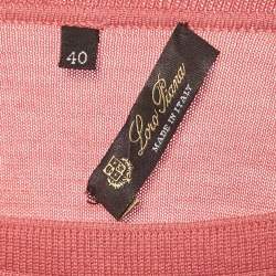 Pre Owned Loro Piana Pink Silk Knit Crewneck Sweater S