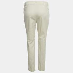 Pre Owned Loro Piana Beige Stretch Gabardine Formal Trousers S