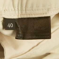 Pre Owned Loro Piana Beige Stretch Gabardine Formal Trousers S