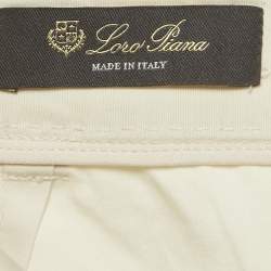 Pre Owned Loro Piana Beige Stretch Gabardine Formal Trousers S