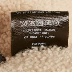 Pre Owned Loro Piana Beige Shearling Short Sleeve Jacket S
