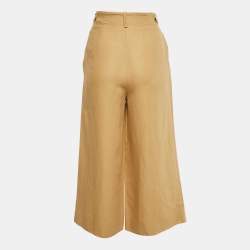Pre Owned Loro Piana Yellow Linen Flared Trousers S