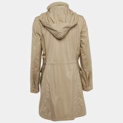 Pre Owned Loro Piana Beige Nylon Concealed Hood Traveler Jacket S