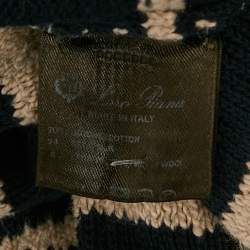 Pre Owned Loro Piana Navy Blue Striped Cotton Knit Crewneck Sweater L