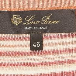 مملوكة مسبقًا Loro Piana Brown Striped Knit Top L