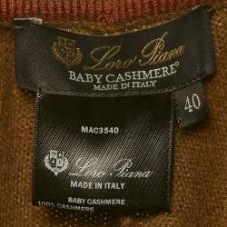 Pre Owned Loro Piana Brown Cashmere Knit Wide-Leg Trousers S