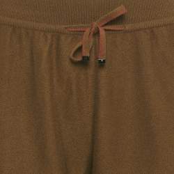 Pre Owned Loro Piana Brown Cashmere Knit Wide-Leg Trousers S