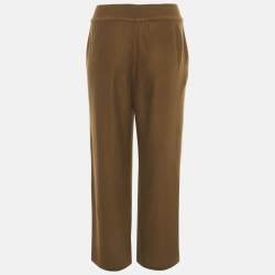 Pre Owned Loro Piana Brown Cashmere Knit Wide-Leg Trousers S