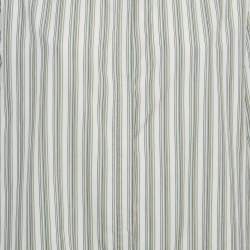 مملوكة مسبقًا قميص لورو بيانا مخطط أبيض قطني واسع مقاس كبير