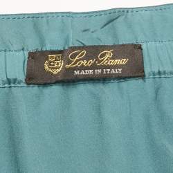 مملوكة مسبقًا Loro Piana Teal Silk Midi Skirt M