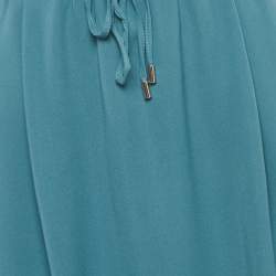 مملوكة مسبقًا Loro Piana Teal Silk Midi Skirt M
