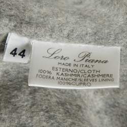 Pre Owned Loro Piana Grey Cashmere Felt Mid-Length Coat M