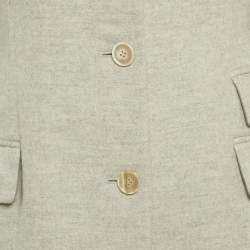 Pre Owned Loro Piana Grey Cashmere Felt Mid-Length Coat M