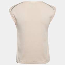Pre Owned Loro Piana Pink Silk Knit Sleeveless Top S