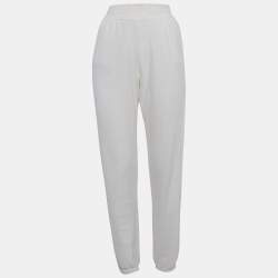 Pre Owned بنطلون لورو بيانا حياكة أبيض مائل للصفرة مقاس صغير (سمول)