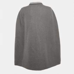 Pre Owned معطف كاب لورو بيانا كشمير فيلت رمادي مقاس كبير جداً