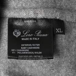 Pre Owned معطف كاب لورو بيانا كشمير فيلت رمادي مقاس كبير جداً