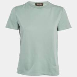 Pre Owned Loro Piana Green Jersey Crew Neck T-Shirt S