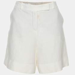 مملوكة مسبقًا شورت لورو بيانا كتان أبيض مقاس صغير