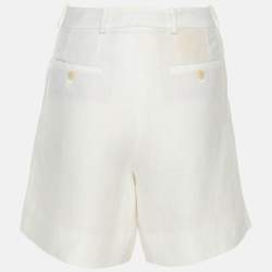 مملوكة مسبقًا شورت لورو بيانا كتان أبيض مقاس صغير