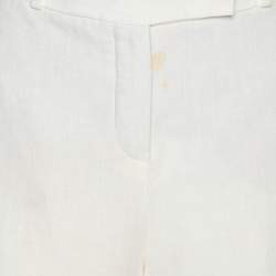 مملوكة مسبقًا شورت لورو بيانا كتان أبيض مقاس صغير