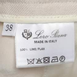 مملوكة مسبقًا شورت لورو بيانا كتان أبيض مقاس صغير