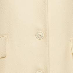 Pre Owned معطف لورو بيانا كاشمير مزخرف بلون كريمي قديم متوسط الحجم