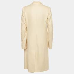 Pre Owned معطف لورو بيانا كاشمير مزخرف بلون كريمي قديم متوسط الحجم